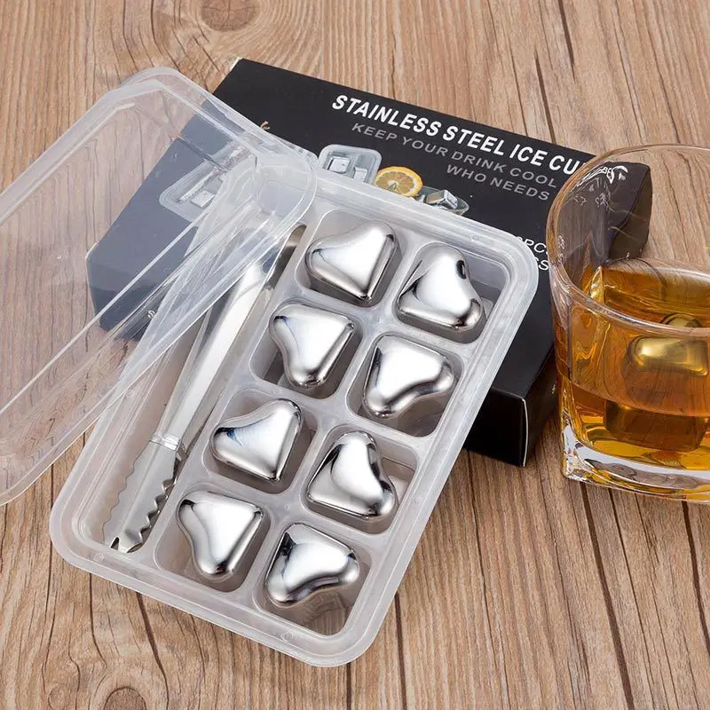 Heart-shaped Ice Grains Reusable Whiskey Stones Stainless Steel Ice Cubes Chillers Wine Drinks Cooler Champagne Bar Accessories 
Heart-shaped Ice Grains Reusable Whiskey Stones Stainless Steel Ice Cubes Chillers Wine Drinks Cooler Champagne Bar Accessories