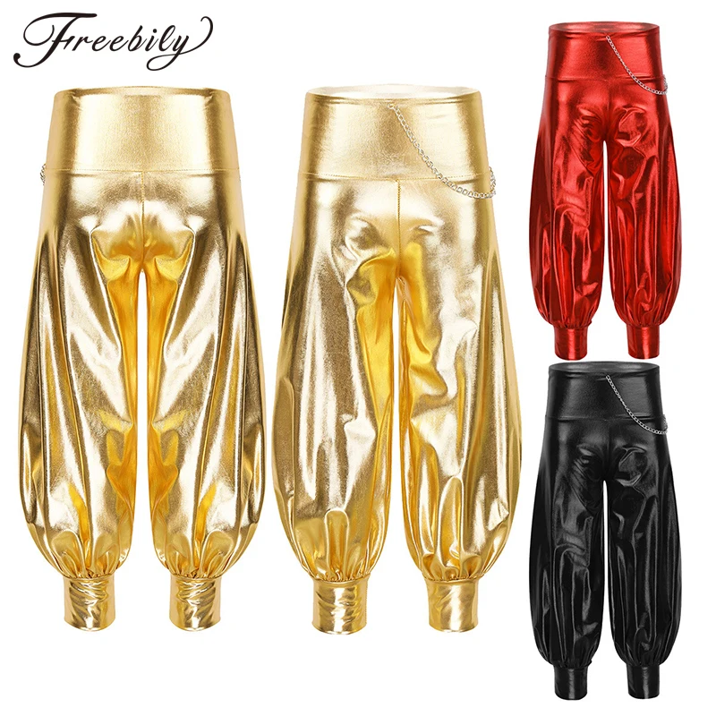 Детские блестящие штаны-шаровары с высокой талией и цепочкой в стиле хип-хоп; уличная одежда; брюки для выступлений для девочек; танцевальны...
Детские блестящие штаны-шаровары с высокой талией и цепочкой в стиле хип-хоп; уличная одежда; брюки для выступлений для девочек; танцевальны...