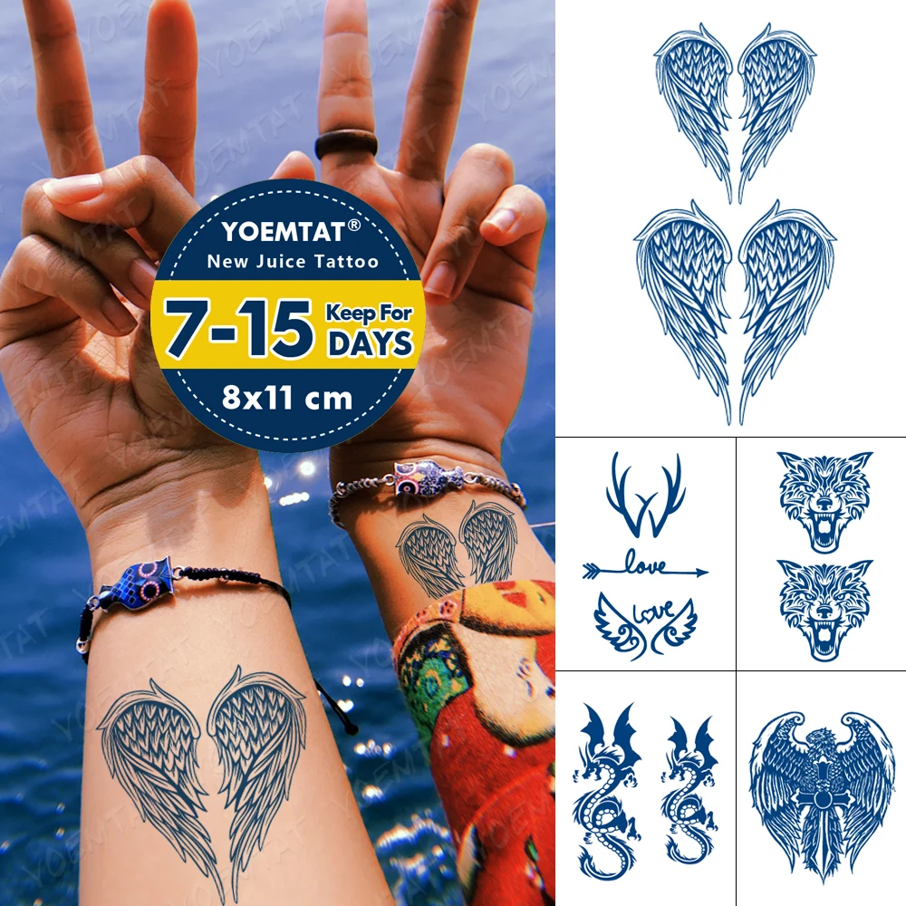 Juice Lasting Waterproof Temporary Tattoo Sticker Angel Wing Flash Tattoos Male Sexy Arm Thigh Back Body Art Fake Tatto Female
Juice Lasting Waterproof Temporary Tattoo Sticker Angel Wing Flash Tattoos Male Sexy Arm Thigh Back Body Art Fake Tatto Female