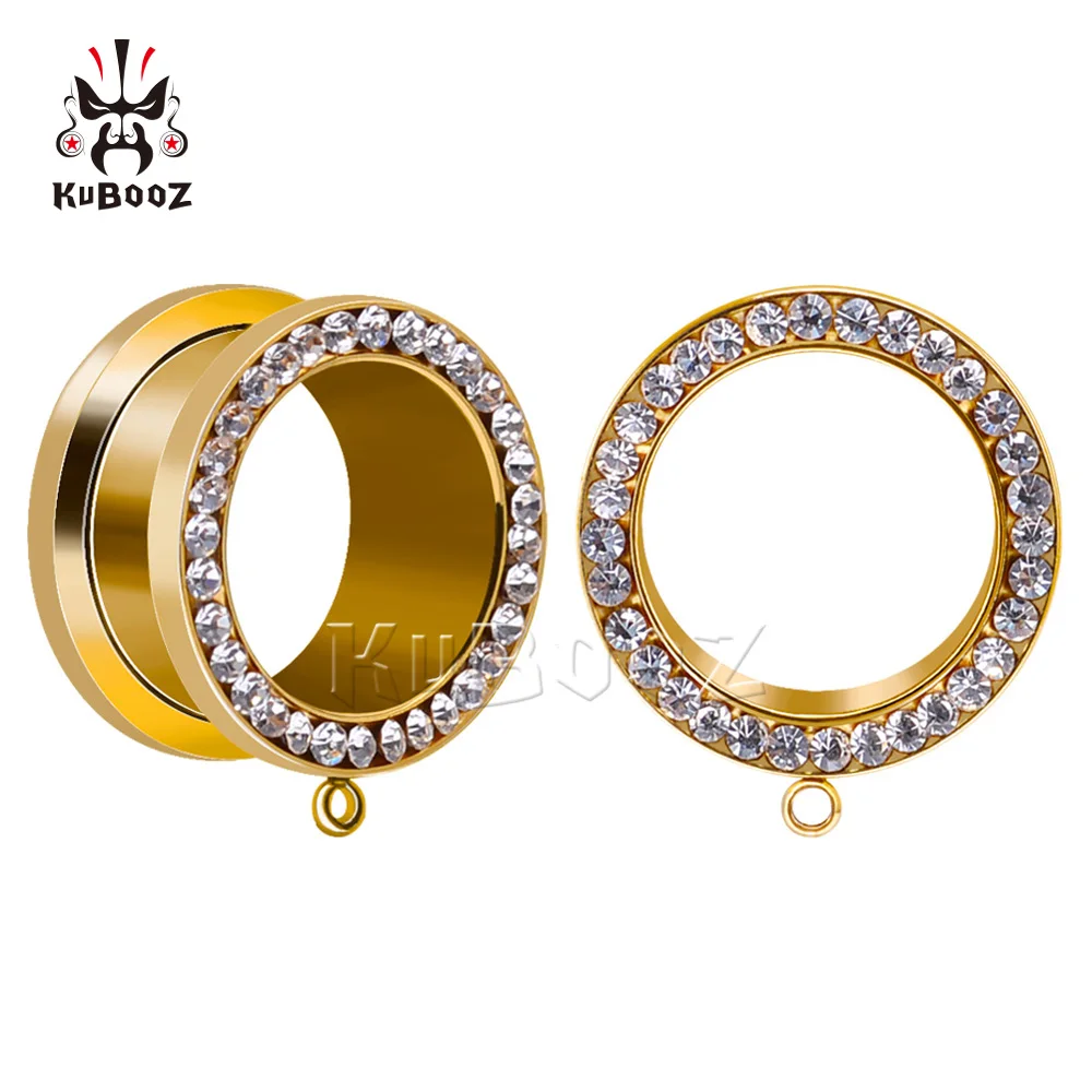 KUBOOZ New Stainless Steel Gold White Crystal Pulley Dangle Ear Gauges Expanders Body Piercing Jewelry Earring Stretchers 2PCS
KUBOOZ New Stainless Steel Gold White Crystal Pulley Dangle Ear Gauges Expanders Body Piercing Jewelry Earring Stretchers 2PCS