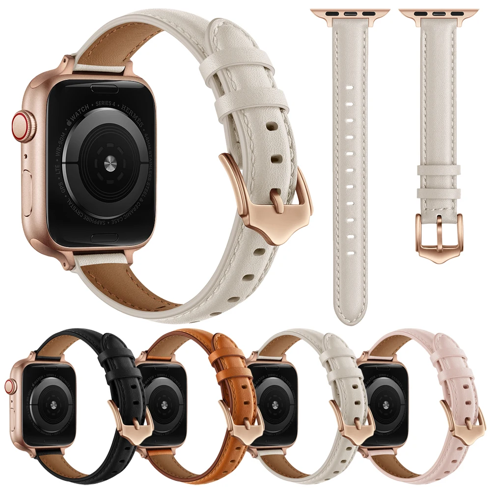 Slim Leather Bands For Apple Watch Band Series 7/6/5/4/SE Bracelet Watchband For iWatch 45mm44mm42mm41mm40mm38mm for women Strap
Slim Leather Bands For Apple Watch Band Series 7/6/5/4/SE Bracelet Watchband For iWatch 45mm44mm42mm41mm40mm38mm for women Strap