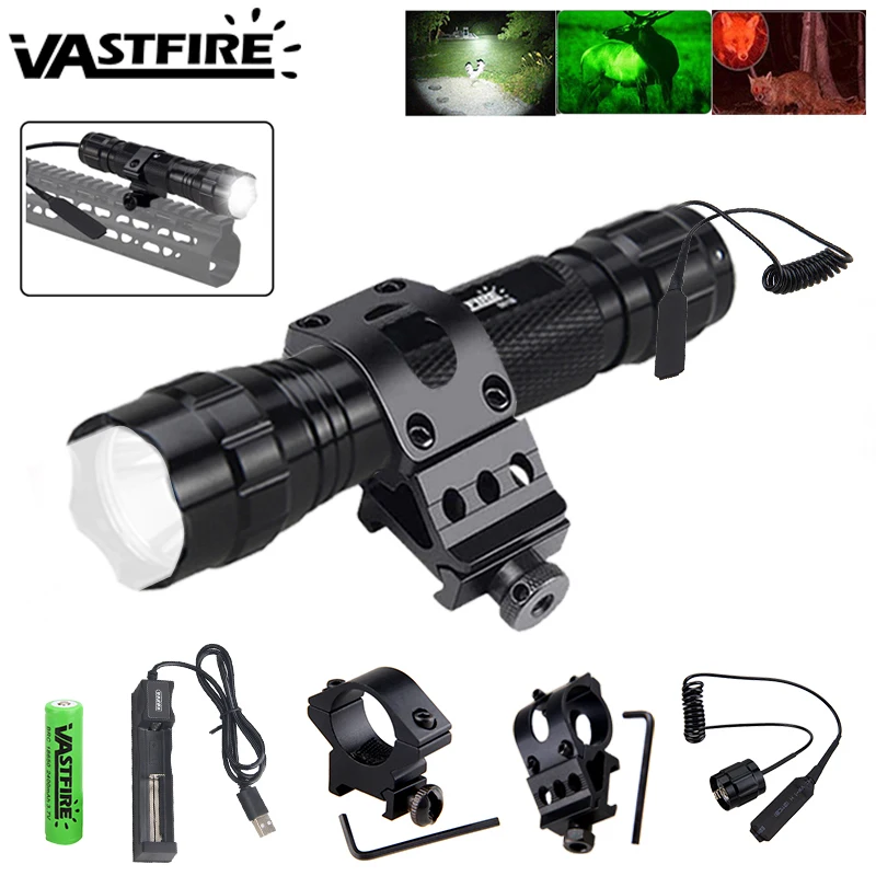 Светодиодный фонарь для оружия 18650 лм 501B красный/зеленый/белый, тактический фонарь для охоты + крепление для прицела винтовки страйкбола + ди...
Светодиодный фонарь для оружия 18650 лм 501B красный/зеленый/белый, тактический фонарь для охоты + крепление для прицела винтовки страйкбола + ди...