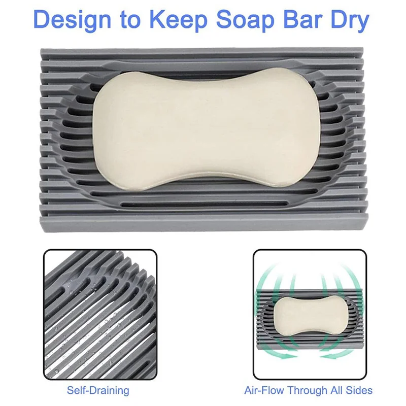 Shower Soap Dish Premium Self Draining Bar Soap Holder for Shower Modern Soap Saver for Bathroom Flexible Soap Tray 2020
Shower Soap Dish Premium Self Draining Bar Soap Holder for Shower Modern Soap Saver for Bathroom Flexible Soap Tray 2020
