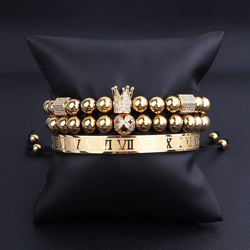 New Fashion High Quality Men Jewelry Bracelet Luxury CZ Imperial Crown Charm Stainless Steel Bangle Bracelet Set Men Jewelry
New Fashion High Quality Men Jewelry Bracelet Luxury CZ Imperial Crown Charm Stainless Steel Bangle Bracelet Set Men Jewelry