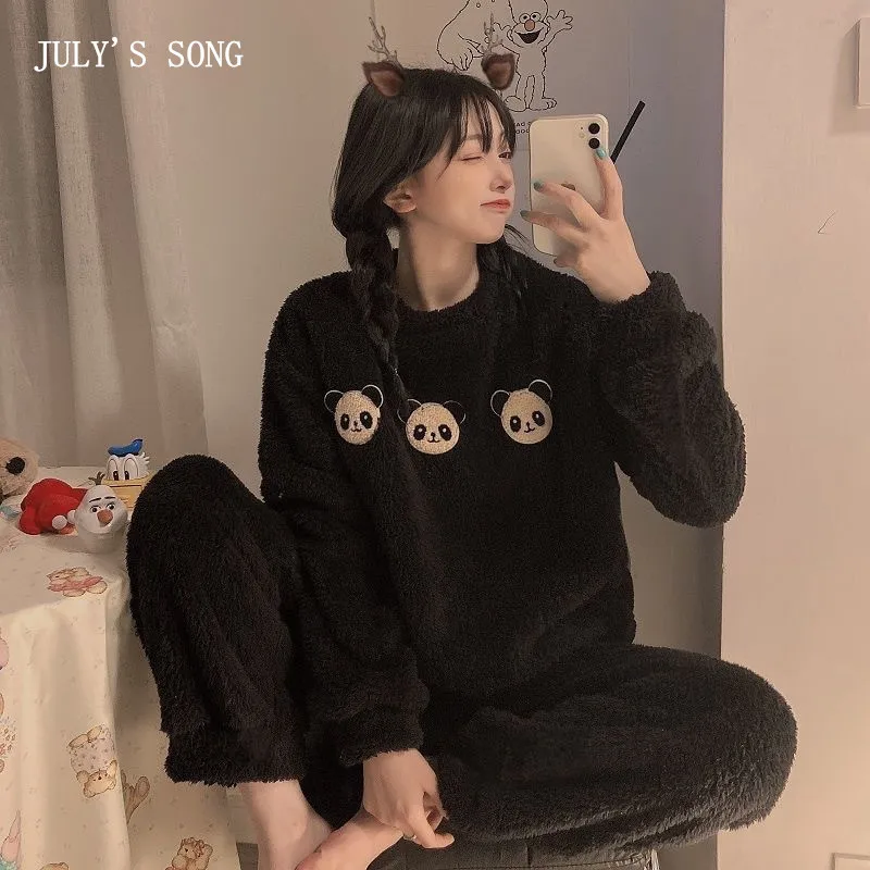 JULY'S SONG Winter Thermal Flanner Pajamas Set for Women Female Cartoon Pajama Warm Homewear Casual Soild Color Nightwear
JULY'S SONG Winter Thermal Flanner Pajamas Set for Women Female Cartoon Pajama Warm Homewear Casual Soild Color Nightwear