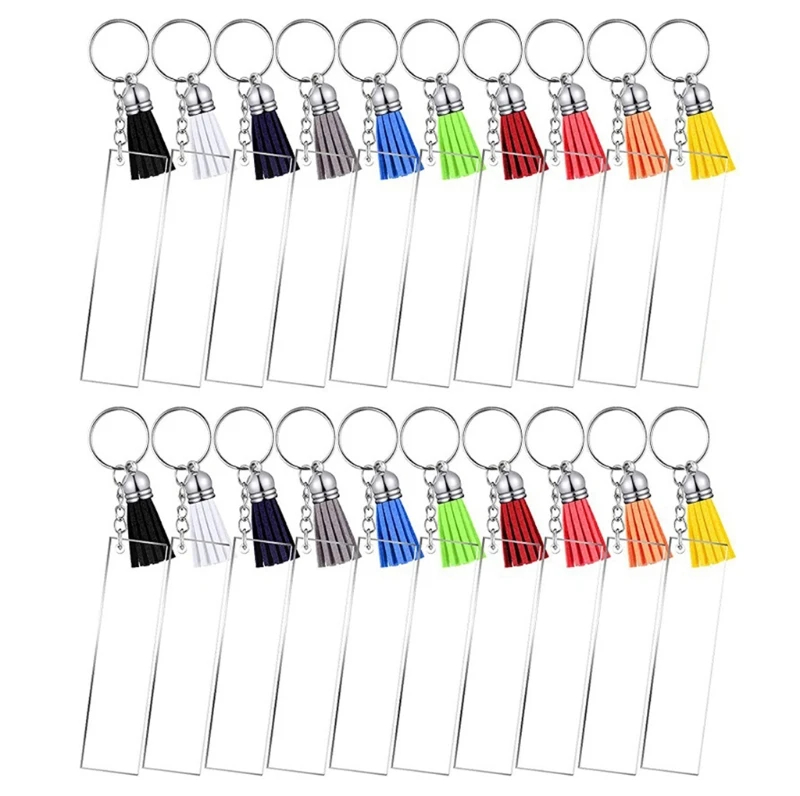 L5YA 80 Pieces Keychains Set Including 20 Rectangle Acrylic Blanks 20 Keychain Tassels 20 Key Chain Rings and 20 Jump Rings
L5YA 80 Pieces Keychains Set Including 20 Rectangle Acrylic Blanks 20 Keychain Tassels 20 Key Chain Rings and 20 Jump Rings