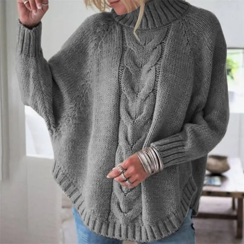 Women Warm Poncho Batwing Turtleneck Knit Top Cape Cardigan Sweater Coat Outdoor 
Women Warm Poncho Batwing Turtleneck Knit Top Cape Cardigan Sweater Coat Outdoor