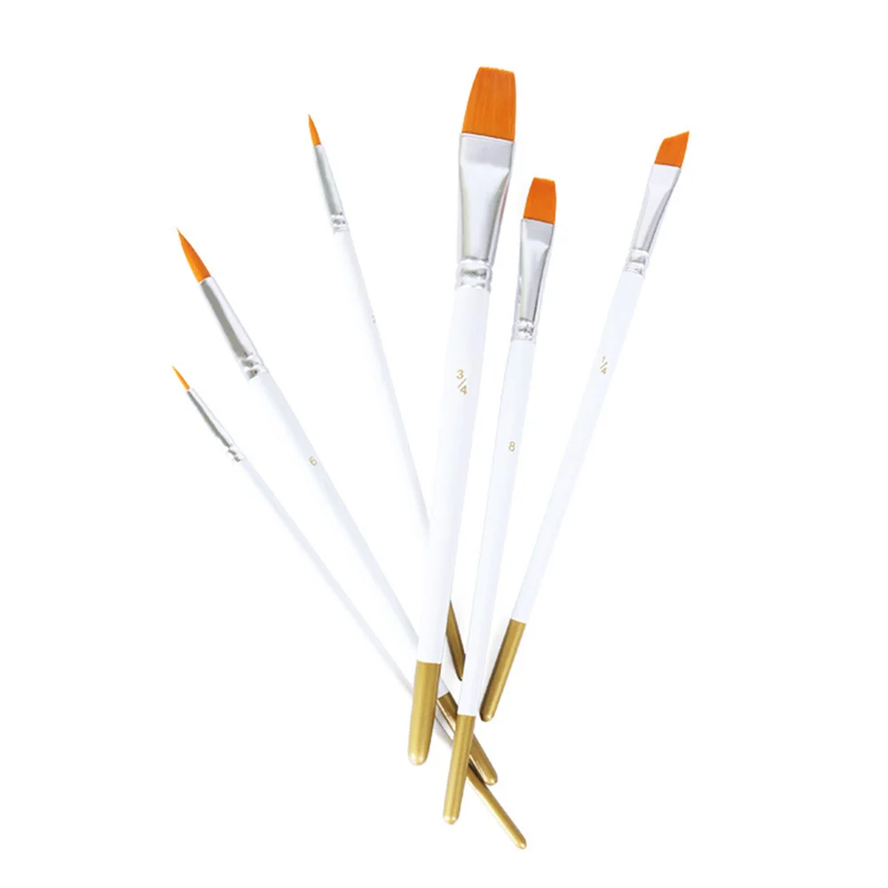 6pcs/set Reusable Nylon Oil Painting White Rod Set Manicure Acrylic Watercolor Gouache Art Supplies Wood Handles Paint Brush
6pcs/set Reusable Nylon Oil Painting White Rod Set Manicure Acrylic Watercolor Gouache Art Supplies Wood Handles Paint Brush