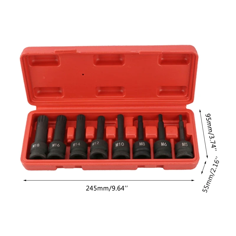 8Pcs Twelve Angle Sleeve Set Torx Bits Screwdriver Socket Woodworking Drill Tool
8Pcs Twelve Angle Sleeve Set Torx Bits Screwdriver Socket Woodworking Drill Tool