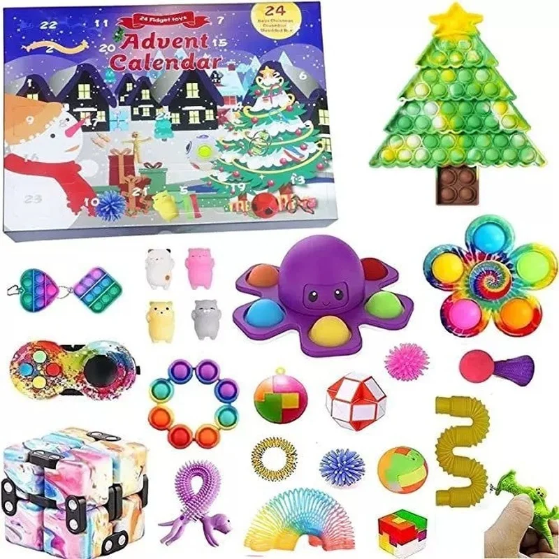 Advent Calendar 2021 Christmas Stress Relief Toy Xmas Fidget Spinner Countdown Blind Box Present Adult Kids Christmas Gift Set
Advent Calendar 2021 Christmas Stress Relief Toy Xmas Fidget Spinner Countdown Blind Box Present Adult Kids Christmas Gift Set