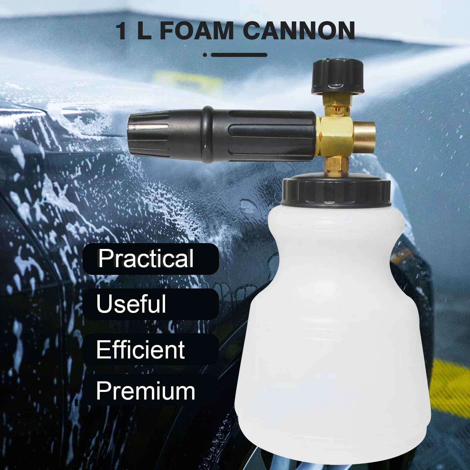 1L Sprayer Adjustable Foam Cannon 1 L Bottle Snow Foam Lance with 1/4-inch Connector for Pressure Washer 4000PSI to Wash Car
1L Sprayer Adjustable Foam Cannon 1 L Bottle Snow Foam Lance with 1/4-inch Connector for Pressure Washer 4000PSI to Wash Car