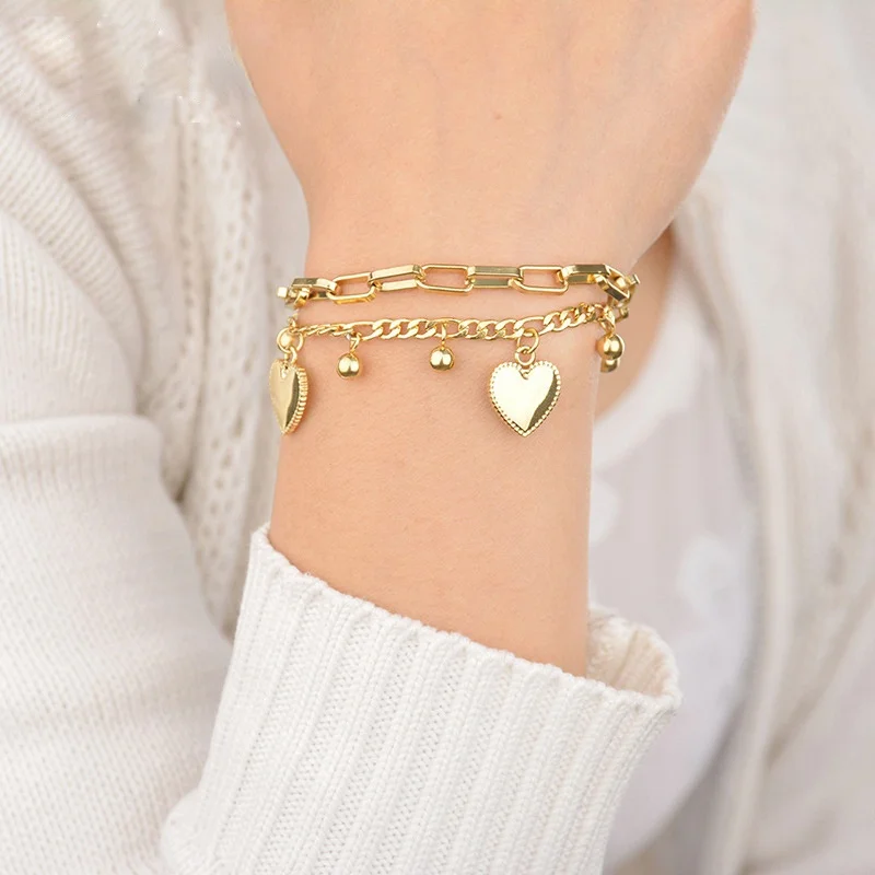 Custom Stainless Steel Jewelry Double-layer Bracelet For Women Men Personalized Laser Lettering Love Heart Shaped Bracelets Gift
Custom Stainless Steel Jewelry Double-layer Bracelet For Women Men Personalized Laser Lettering Love Heart Shaped Bracelets Gift