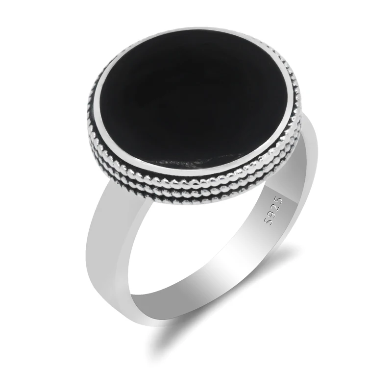Real 925 Sterling Silver Enamel Ring for Men Women Round Black Enamel Thai Silver Ring Simple Elegant Design for Unisex Jewelry
Real 925 Sterling Silver Enamel Ring for Men Women Round Black Enamel Thai Silver Ring Simple Elegant Design for Unisex Jewelry