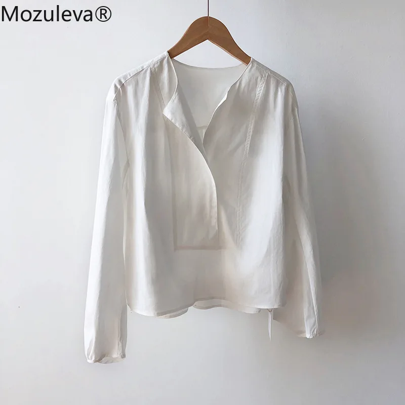 Mozuleva Women Stylish O Neck Loose Shirts Autumn Office Ladies Short Lantern Sleeve Short Blouse Female Cotton Tops Blusas
Mozuleva Women Stylish O Neck Loose Shirts Autumn Office Ladies Short Lantern Sleeve Short Blouse Female Cotton Tops Blusas