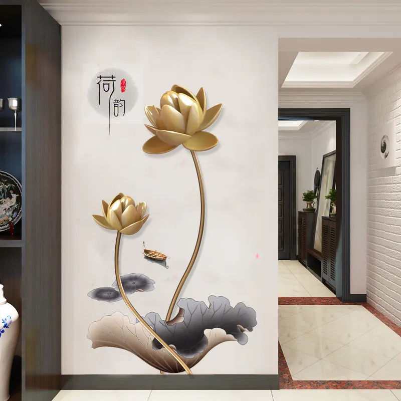 3d Golden Lotus Flower Wallpaper Chinese Style Retro Wall Stickers For Living Room Bedroom Home Decor Sofa Background Poster 
3d Golden Lotus Flower Wallpaper Chinese Style Retro Wall Stickers For Living Room Bedroom Home Decor Sofa Background Poster