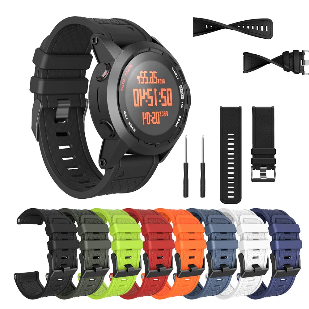 Мягкий силиконовый ремешок для наручных часов Garmin Fenix/Fenix 2 легко устанавливается