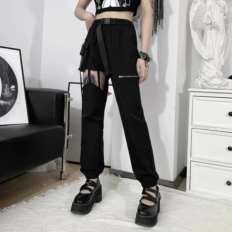 Bunch of Leggings Women Hollow Hole Loose Pants Multi-pocket Zipper Belt Show Thin Casual Pants Tide Pants Women Iamhotty
Bunch of Leggings Women Hollow Hole Loose Pants Multi-pocket Zipper Belt Show Thin Casual Pants Tide Pants Women Iamhotty