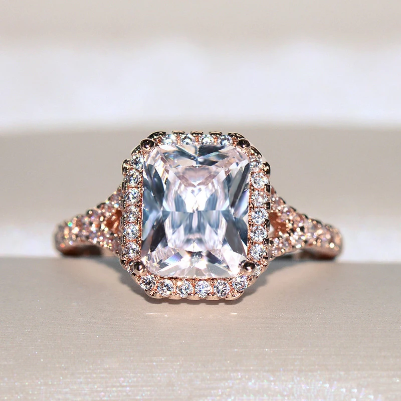 Fashion 925 Silver Jewelry Rings with AAA Zircon Gemstones Rose Gold Color Finger Ring Ornaments for Women Wedding Promise Party
Fashion 925 Silver Jewelry Rings with AAA Zircon Gemstones Rose Gold Color Finger Ring Ornaments for Women Wedding Promise Party