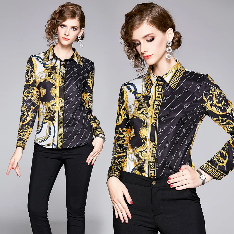 New Women's Fashion In Europe And America Printed Lapel Shirt Long Sleeve Shirt, Cultivate One's Morality Person
New Women's Fashion In Europe And America Printed Lapel Shirt Long Sleeve Shirt, Cultivate One's Morality Person