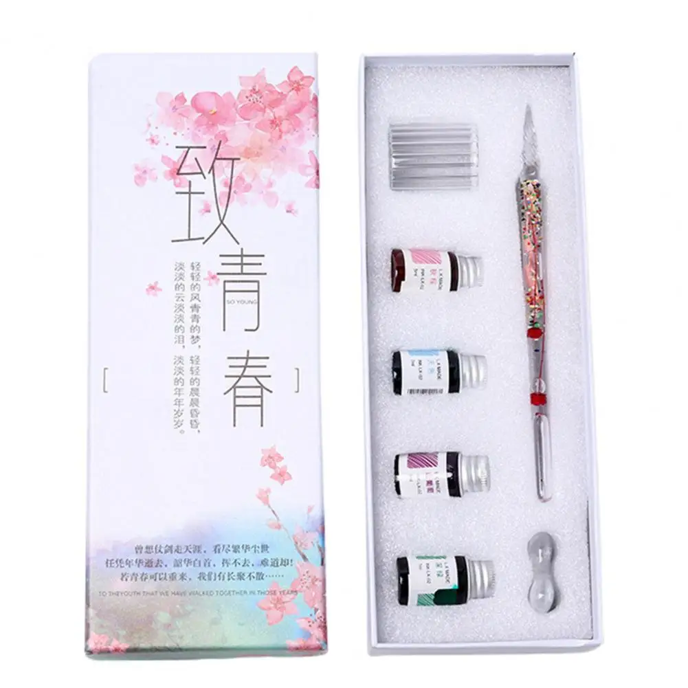 Signature Pen Dried Flower Design Strong Ink Gift Box Set Writing Absorption Lightweight Vintage Glass Dip Pen Set
Signature Pen Dried Flower Design Strong Ink Gift Box Set Writing Absorption Lightweight Vintage Glass Dip Pen Set