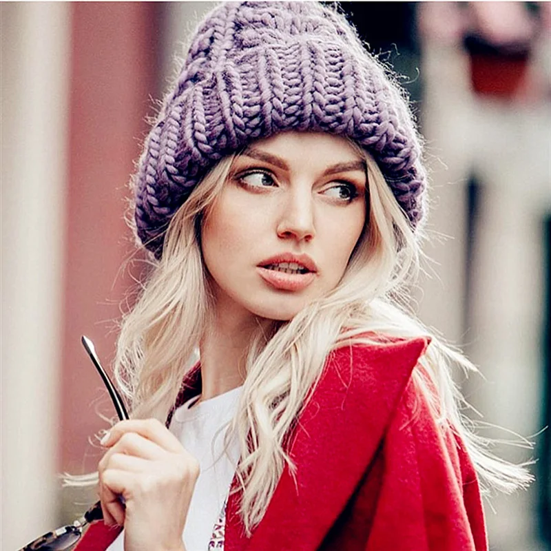 Hat Winter Women Beanie Coarse Cap Knit Ear Cap Warmer Thick Soft Ski Cap Lady Bonnet Skullies Beanies Chunky Knitted Rib Hats
Hat Winter Women Beanie Coarse Cap Knit Ear Cap Warmer Thick Soft Ski Cap Lady Bonnet Skullies Beanies Chunky Knitted Rib Hats