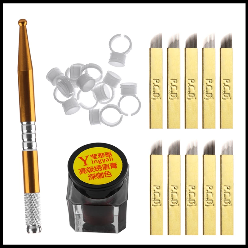 1 Set 3D Eyebrow Tattoo Microblading Needle Blade Pen Pigment Practice Kit Tattoo Pigment Rings Permanent Makeup Tattoo Art Set
1 Set 3D Eyebrow Tattoo Microblading Needle Blade Pen Pigment Practice Kit Tattoo Pigment Rings Permanent Makeup Tattoo Art Set