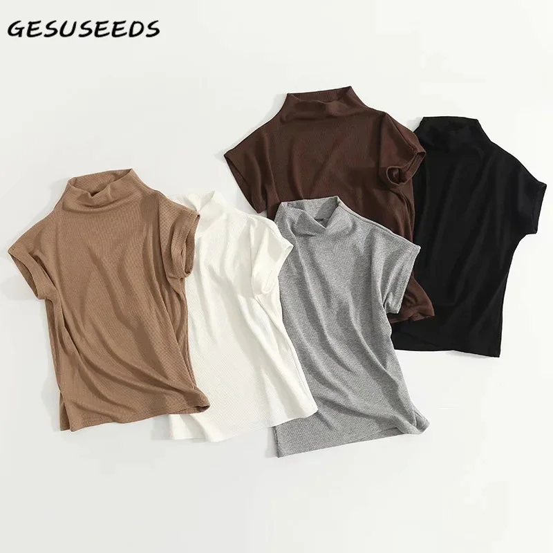 Summer elegant t shirt women basic short sleeve tops white solid knitted T shirts turtleneck women cropped t shirt office lady
Summer elegant t shirt women basic short sleeve tops white solid knitted T shirts turtleneck women cropped t shirt office lady