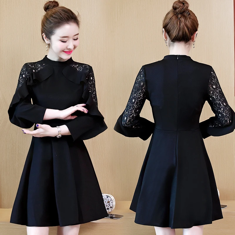 Robe de soiree en dentelle pour femme, vetement de mode coreenne, sexy, vintage, grande taille, printemps, noir2021
Robe de soiree en dentelle pour femme, vetement de mode coreenne, sexy, vintage, grande taille, printemps, noir2021