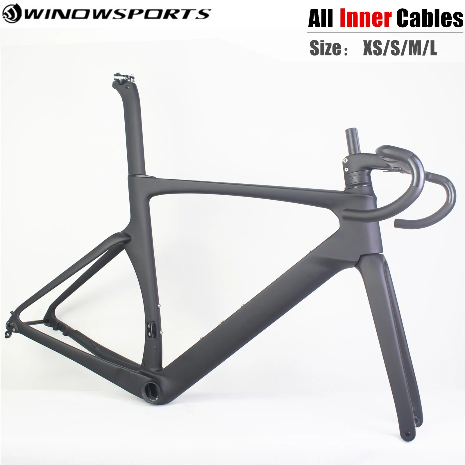 

2020 carbon frame road disc brakes bike with thru AXle 100*12 142*12mm 700C aero road bicyle frameset support Di2 size XS/S/M/L