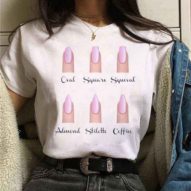 Women T Shirt Personality Nail Art Print Tshirt Fun Summer Short-sleeve Harajuku Women's T-shirt 90s Girls Tee Female Tops Tee 
Women T Shirt Personality Nail Art Print Tshirt Fun Summer Short-sleeve Harajuku Women's T-shirt 90s Girls Tee Female Tops Tee