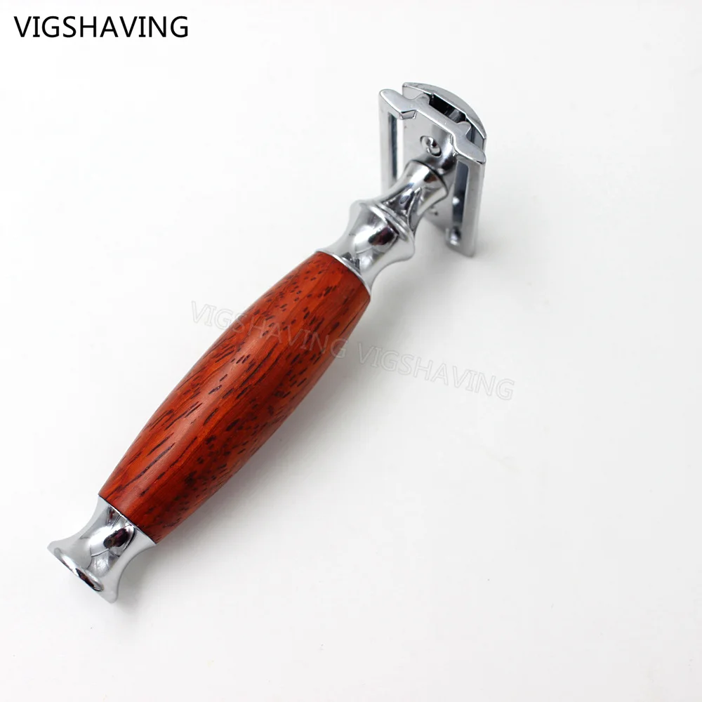 Wood Handle and Chrome plated Double Edge Safety Shaving Razor For Men Barber Shave Tool | Красота и здоровье