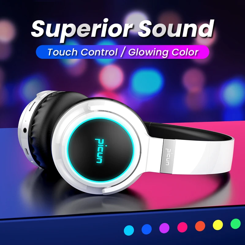Bluetooth гарнитура Picun B26 с сенсорным управлением светящиеся беспроводные