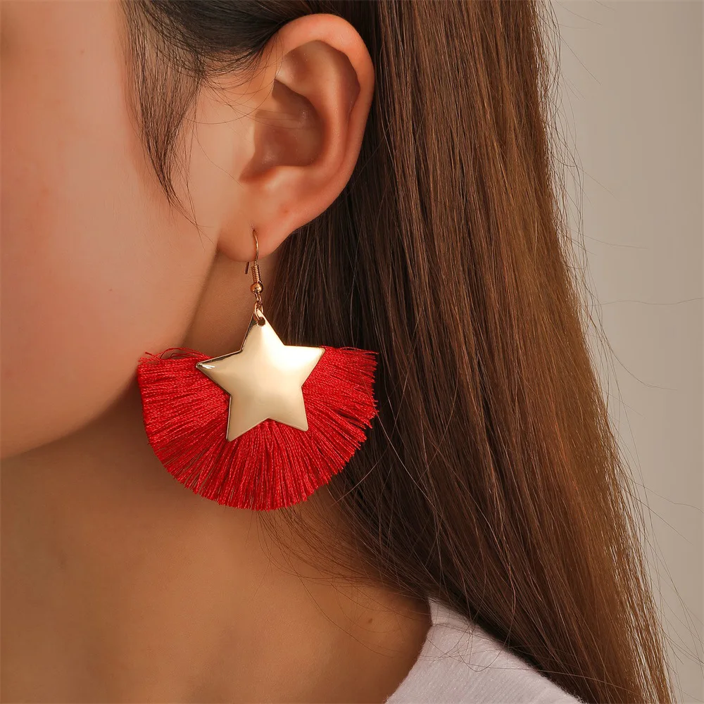 2022 New Women Bohemian Long Tassel Dangle Earrings Fashion Silk Fabric Fan Shape Ethnic Vintage Ear Drop Earring Punk Jewelry
2022 New Women Bohemian Long Tassel Dangle Earrings Fashion Silk Fabric Fan Shape Ethnic Vintage Ear Drop Earring Punk Jewelry