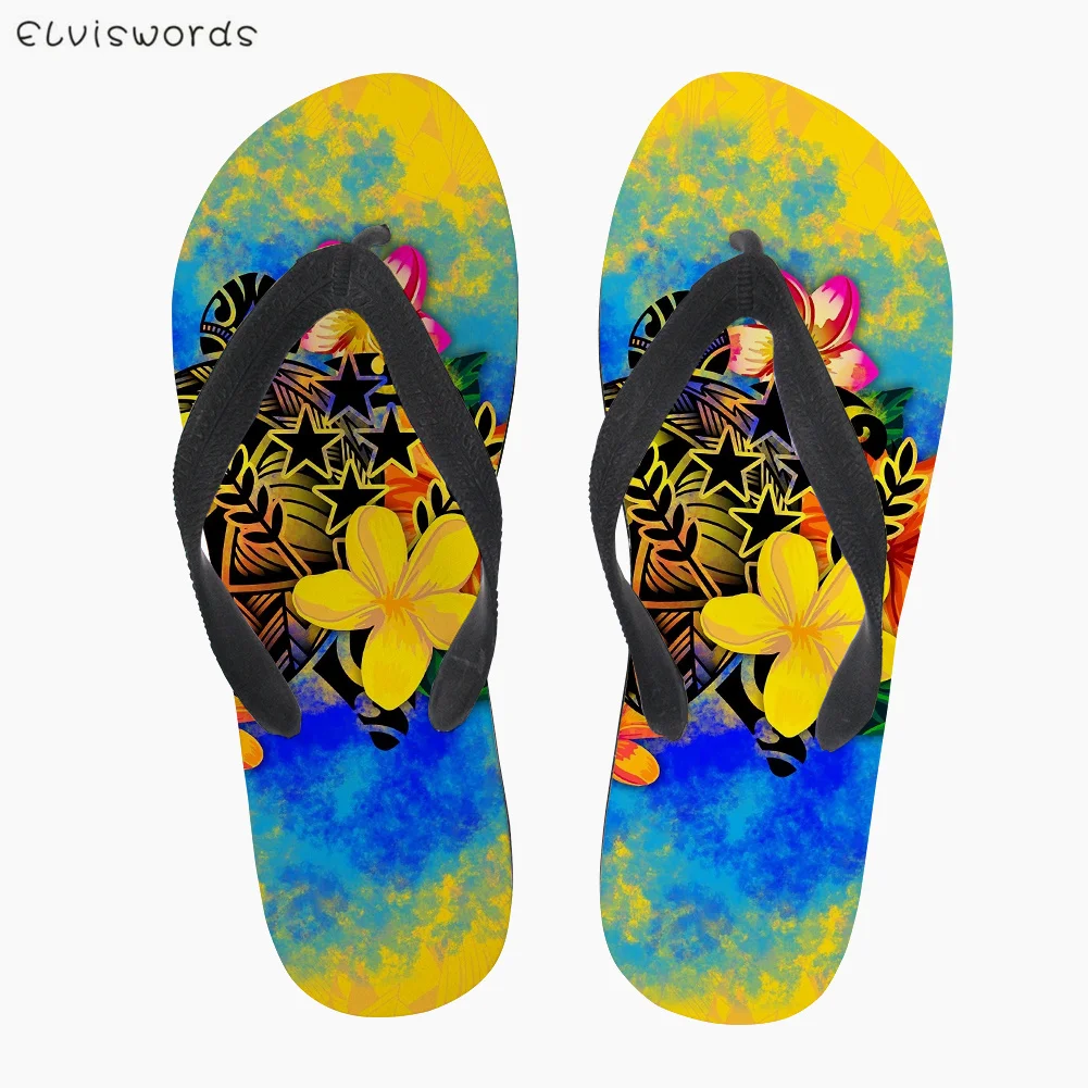 ELVISWORDS Slippers Summer Women Casual Flip Flops Kosrae Polynesian Hibiscus Turtle Prints Teen Girls Summer Beach Flat Sandals
ELVISWORDS Slippers Summer Women Casual Flip Flops Kosrae Polynesian Hibiscus Turtle Prints Teen Girls Summer Beach Flat Sandals