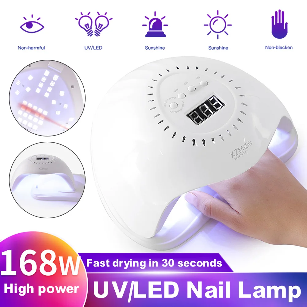 UV Nail Phototherapy Machine High-power Nail Lamp 168W 42 Lamp Beads Quick-drying Painless Nail Intelligent Sensor Nail Lamp
UV Nail Phototherapy Machine High-power Nail Lamp 168W 42 Lamp Beads Quick-drying Painless Nail Intelligent Sensor Nail Lamp