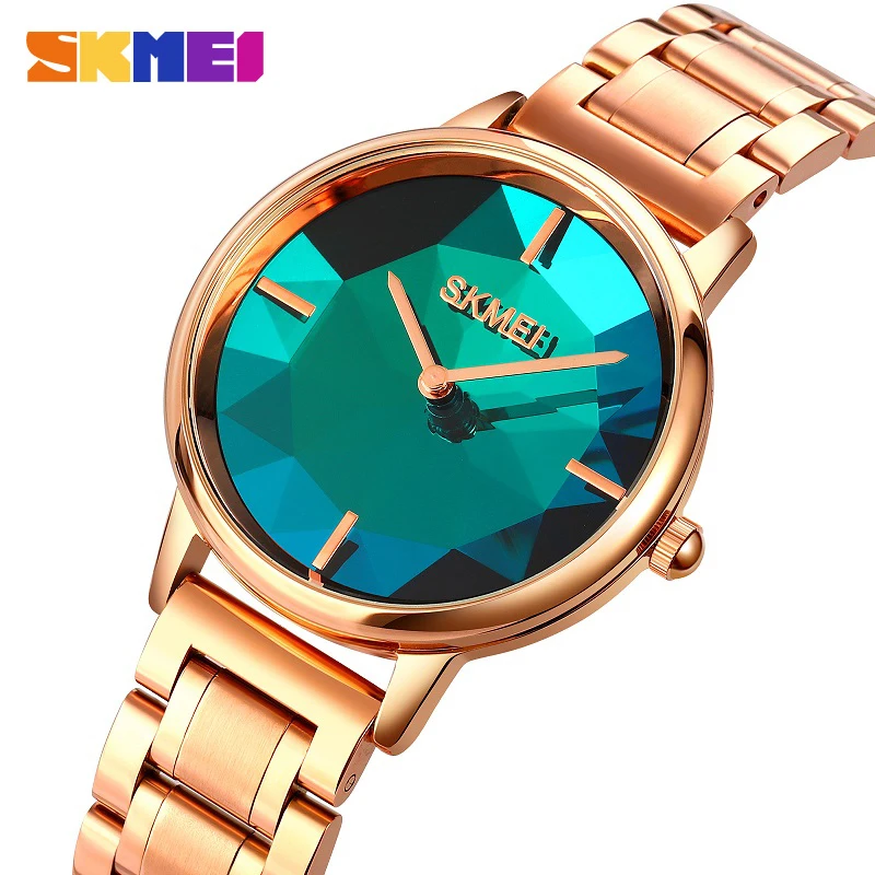 

SKMEI High Quality Quartz Watch Women Luxury Brand Famous Diamond Cut Mirror Women Wristwatches Zegarek Damski