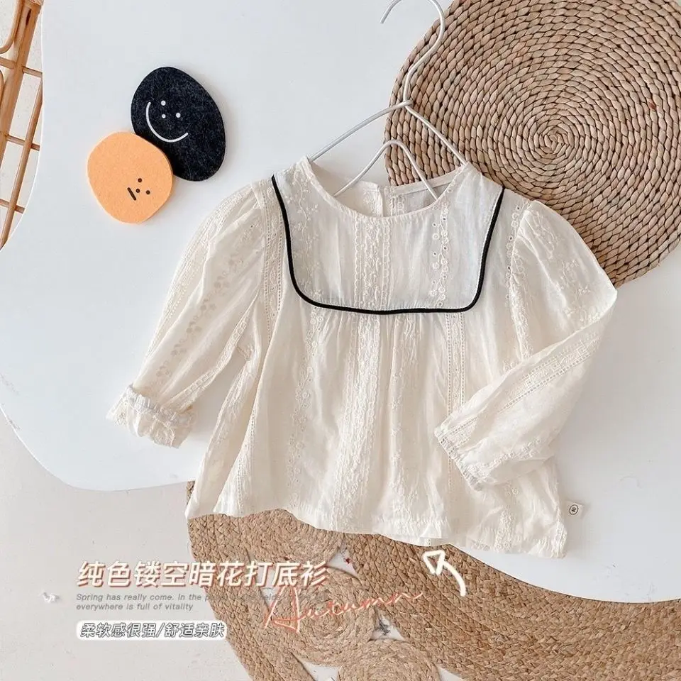 Girls White Shirt Pure Cotton Baby Loose Baby Shirt Autumn 2021 New Princess Children's Long-sleeved Top Embroidery Children
Girls White Shirt Pure Cotton Baby Loose Baby Shirt Autumn 2021 New Princess Children's Long-sleeved Top Embroidery Children