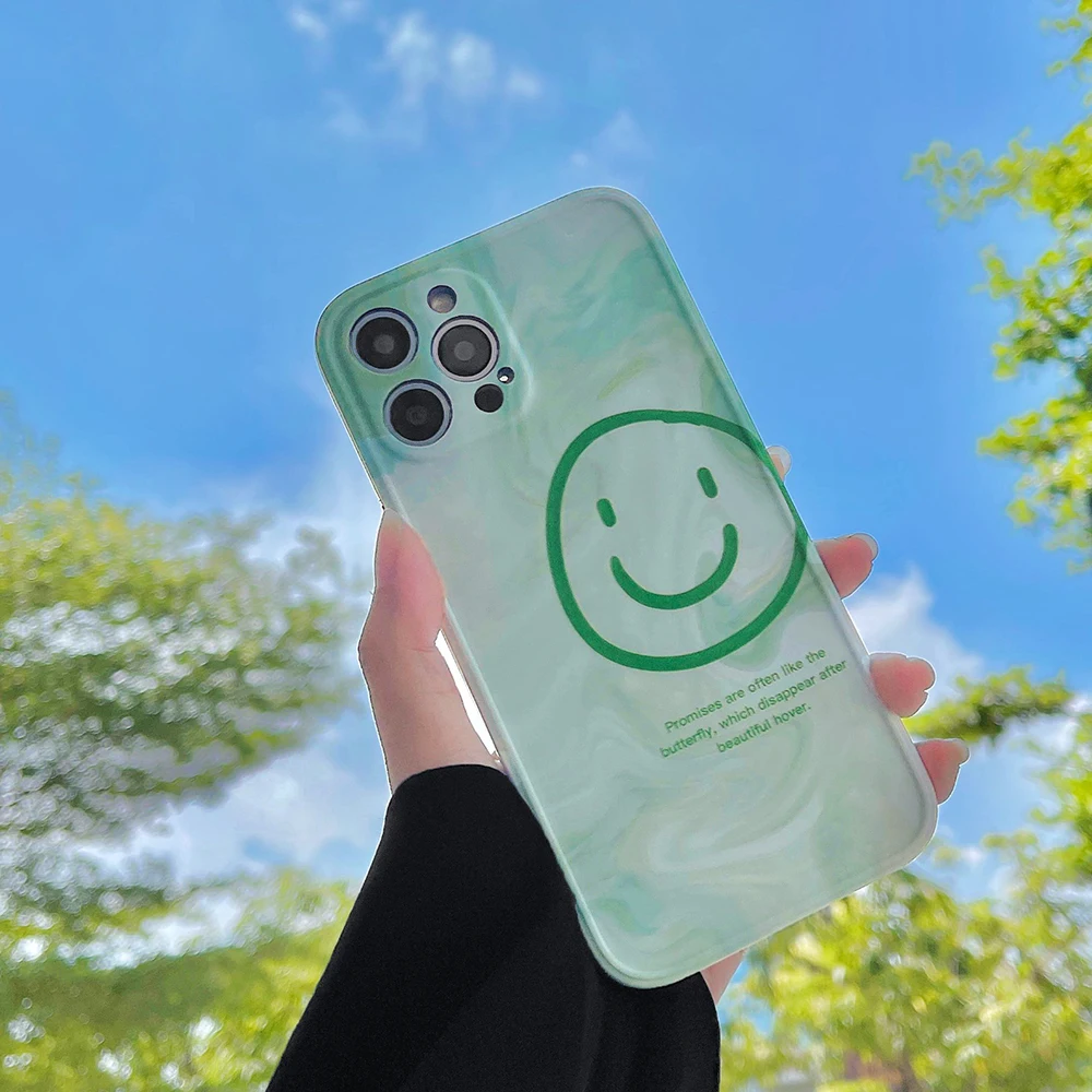 Модный чехол для Ins Apple iPhone 11 12 Pro 7 8 Plus 11 X XS Max Mini XR, черный, зеленый цвет, контрастная сумка со смайликом, пакет с камерой 
Модный чехол для Ins Apple iPhone 11 12 Pro 7 8 Plus 11 X XS Max Mini XR, черный, зеленый цвет, контрастная сумка со смайликом, пакет с камерой