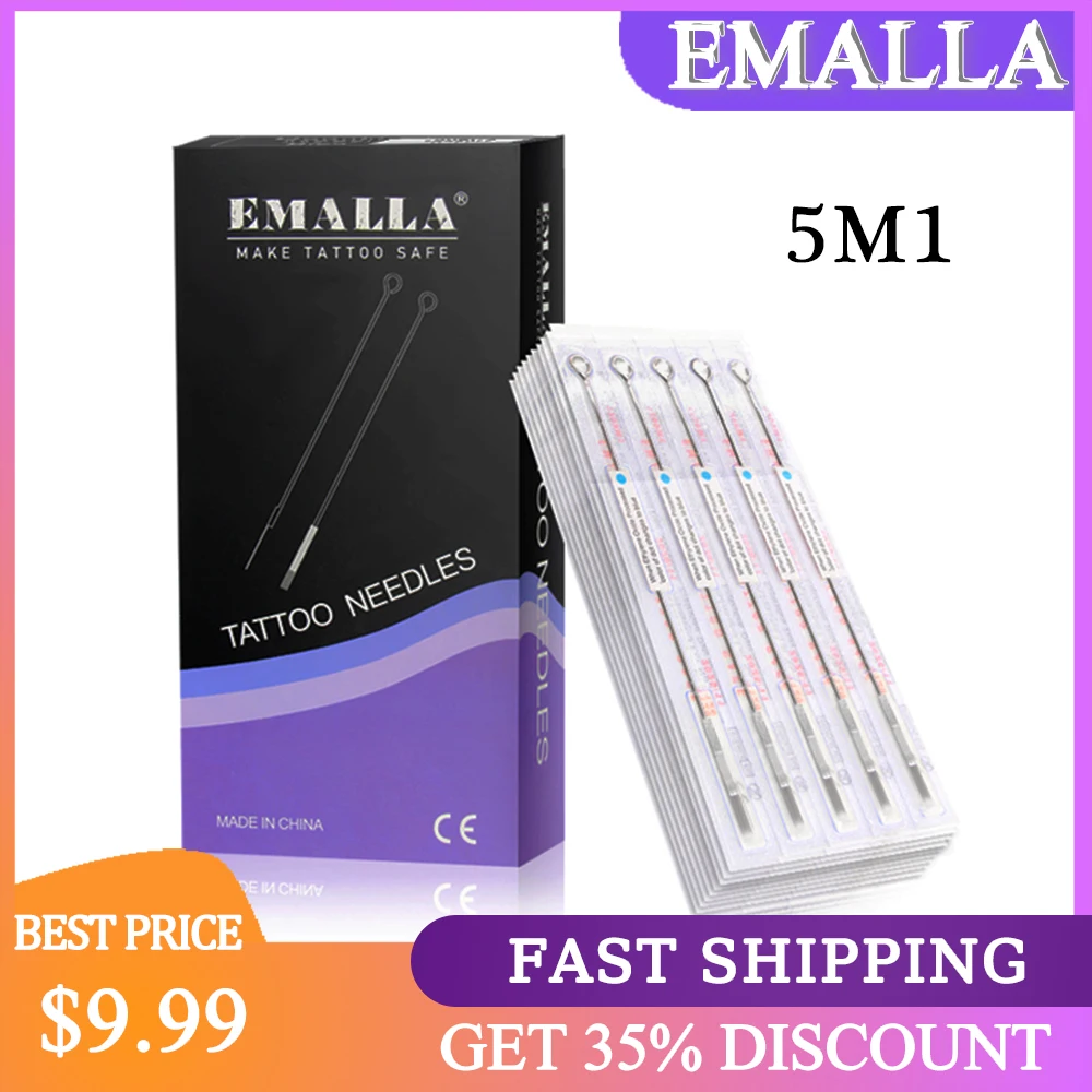 EMALLA 50 шт. 0,35 мм 5M1 иглы для татуировок одноразовые в ассортименте стерильные 5 игл для татуировок с одной большой большой бутылкой для машинн...
EMALLA 50 шт. 0,35 мм 5M1 иглы для татуировок одноразовые в ассортименте стерильные 5 игл для татуировок с одной большой большой бутылкой для машинн...