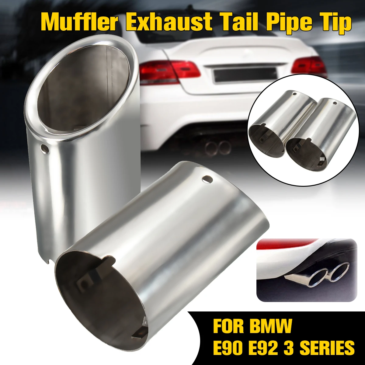 2 шт./комплект, хромированный глушитель для BMW E90 E92 325i 328i 3 Series 2006-2010
2 шт./комплект, хромированный глушитель для BMW E90 E92 325i 328i 3 Series 2006-2010