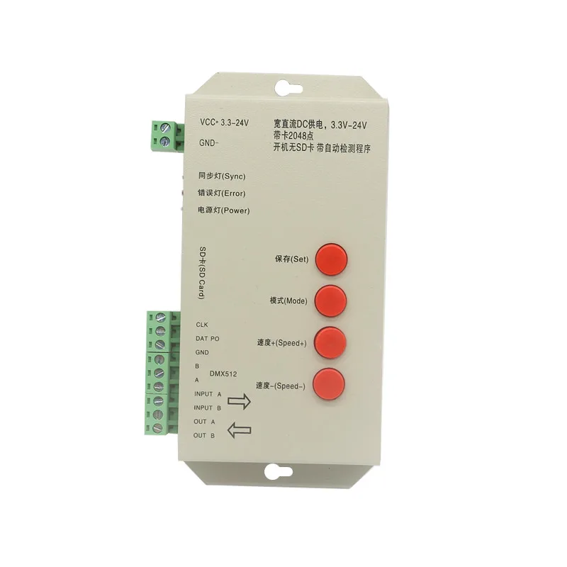 T1000S 128G 256G SD Card APA102 WS2811 WS2812B LPD6803 DMX512 LPD8806 LED 2048 Pixels Controller DC5~24V T-1000S RGB Controller
T1000S 128G 256G SD Card APA102 WS2811 WS2812B LPD6803 DMX512 LPD8806 LED 2048 Pixels Controller DC5~24V T-1000S RGB Controller