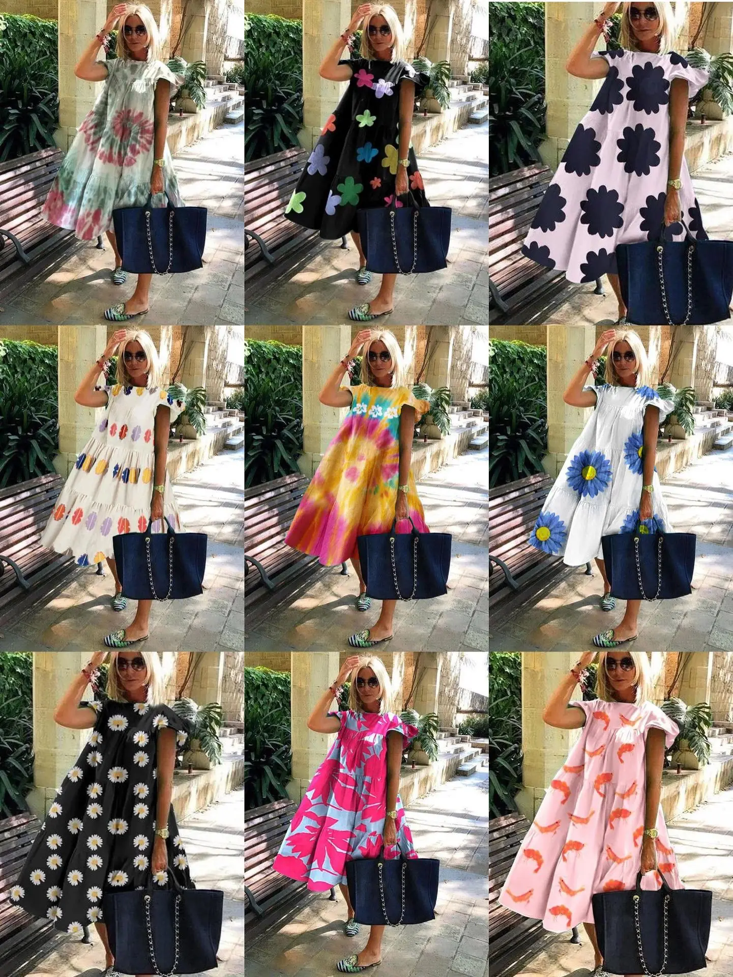 2021 European and American hot style women's sweet holiday print A-line dress women
2021 European and American hot style women's sweet holiday print A-line dress women