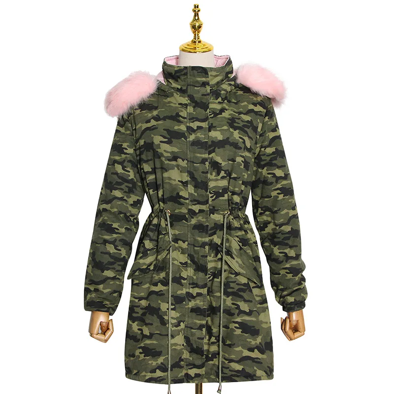 Plus velvet padded coat women's new fashion gas casual loose fur collar camouflage long cotton-padded jacket
Plus velvet padded coat women's new fashion gas casual loose fur collar camouflage long cotton-padded jacket