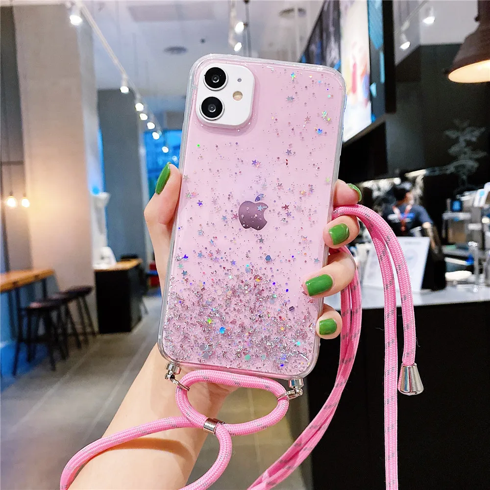 Sparkle Glitter Strap Necklace Lanyard Phone Case For Samsung Galaxy S8 S9 S10 S10e S20 FE Note 8 9 10 Lite 20 Plus Ultra Cover
Sparkle Glitter Strap Necklace Lanyard Phone Case For Samsung Galaxy S8 S9 S10 S10e S20 FE Note 8 9 10 Lite 20 Plus Ultra Cover