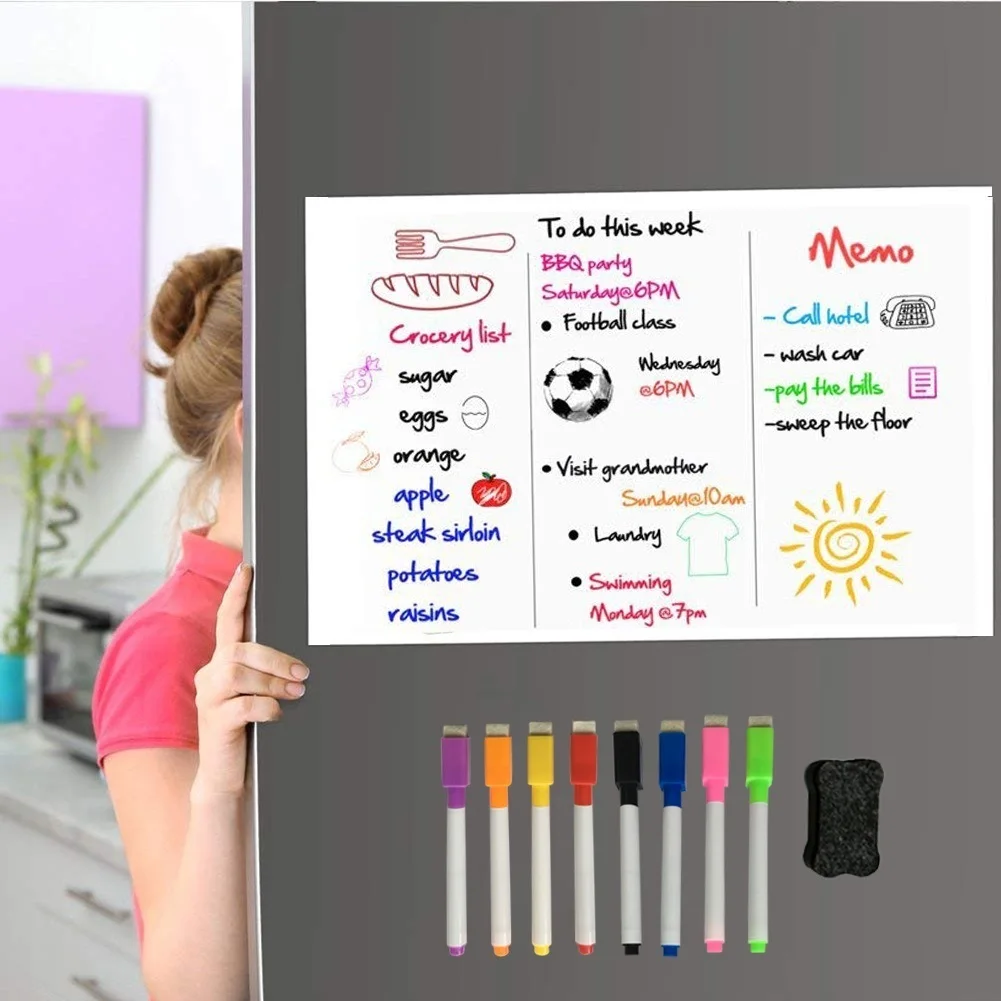 Fridge Magnet A3 Size Whiteboard Magnetic White Board Marker Pen Magnetic Memo Pad Kitchen Reminder Weekly Planner Plan Board
Fridge Magnet A3 Size Whiteboard Magnetic White Board Marker Pen Magnetic Memo Pad Kitchen Reminder Weekly Planner Plan Board