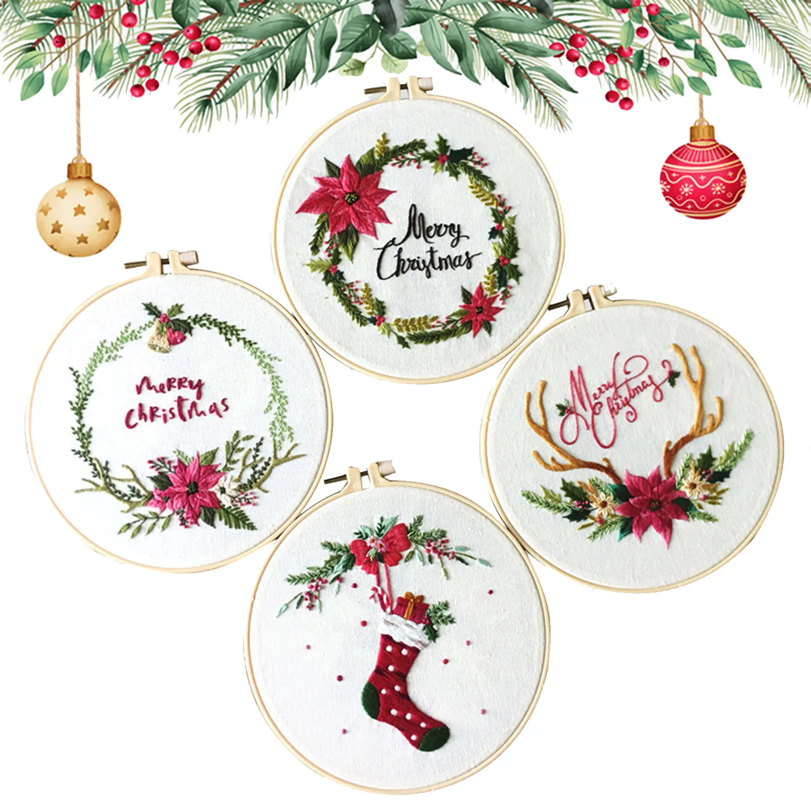 6PCS Christmas Embroidery Kit Cross Stitch Set Handmade DIY Embroidery Gift
6PCS Christmas Embroidery Kit Cross Stitch Set Handmade DIY Embroidery Gift