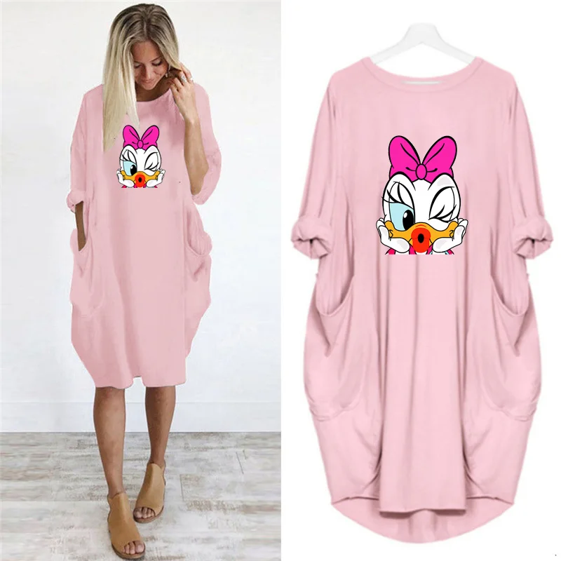 Kawaii Dress Daisy Duck Cartoon Disney Midi Dresses for Women Spring Autumn Pockets Loose Vestido Casual Cute Clothing Ladies
Kawaii Dress Daisy Duck Cartoon Disney Midi Dresses for Women Spring Autumn Pockets Loose Vestido Casual Cute Clothing Ladies