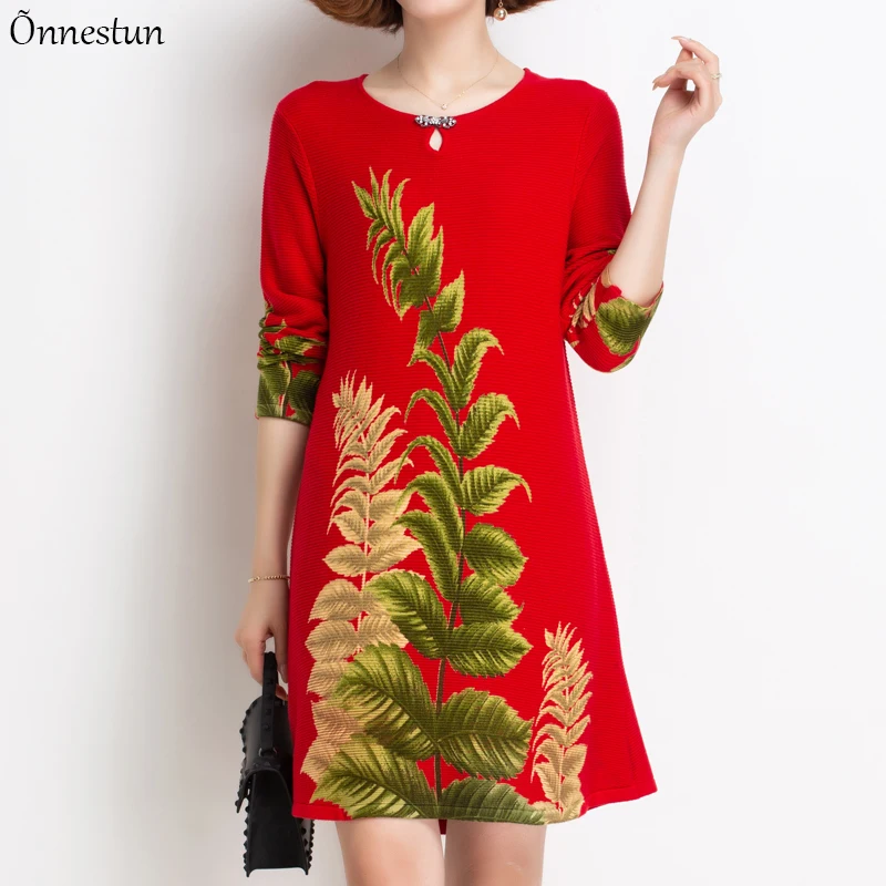 Floral Print Long Sweaters Dress Autumn Women's Clothing Long Sleeve Top Femme Pullover Plus Size Elasticity Thick Sweater Women
Floral Print Long Sweaters Dress Autumn Women's Clothing Long Sleeve Top Femme Pullover Plus Size Elasticity Thick Sweater Women