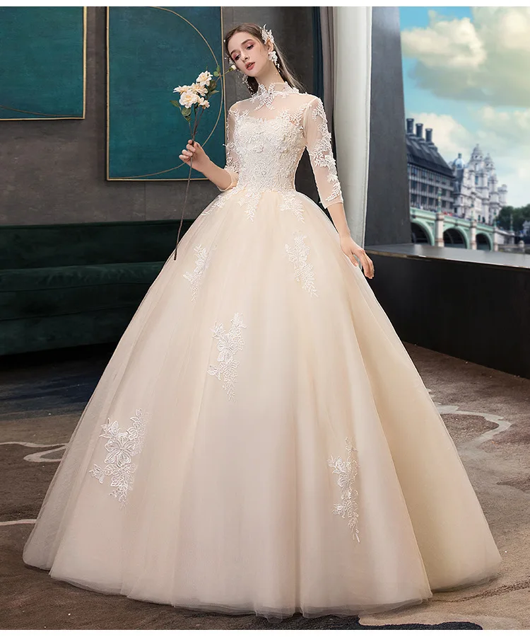 Новинка 2020 модное простое свадебное платье Lllusion из муслина кружевное милое
