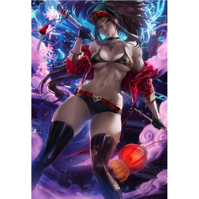 Akali KDA Sexy Nude Girl League Art-Poster Prints Silk Canvas for Living Room Wall Decoration Home Custom Picture Room Decor
Akali KDA Sexy Nude Girl League Art-Poster Prints Silk Canvas for Living Room Wall Decoration Home Custom Picture Room Decor